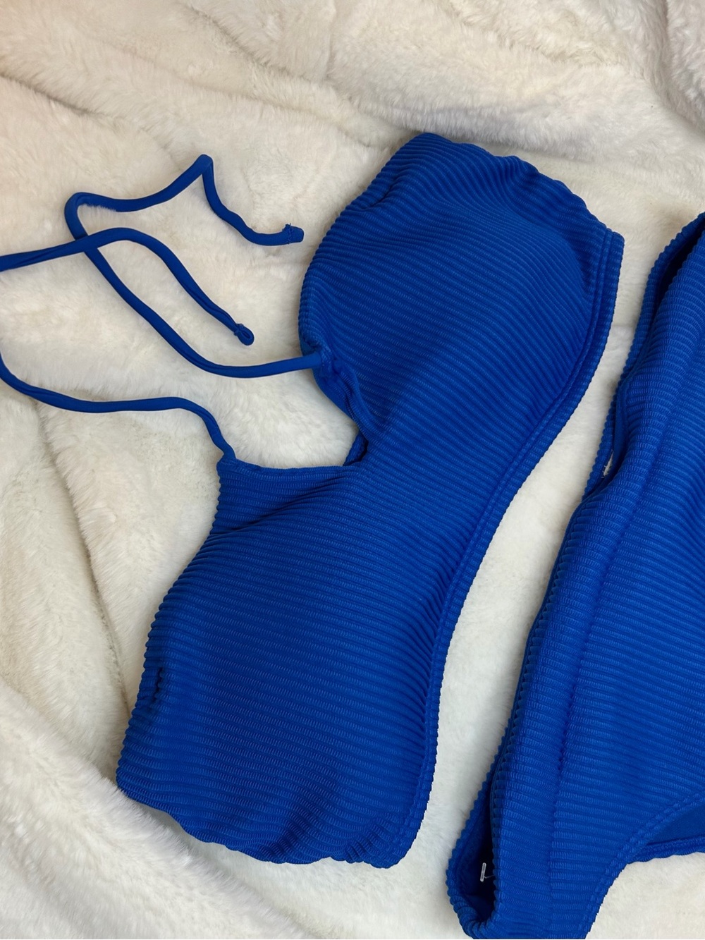 Hollister Ribbed Cobalt Blue Bikini Set